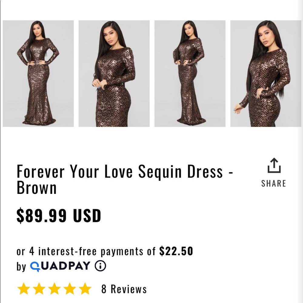 Fashion Nova Forever Your Love Sequin Dress - Picture 8 of 8